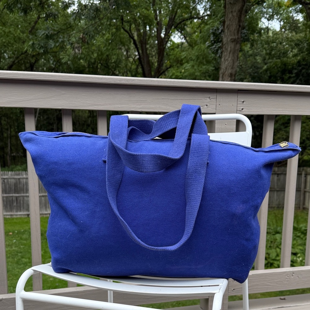 BAGGU Blue Heavyweight Canvas Tote Bag